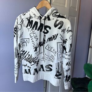 FREE with purchase Vera Wang signature graffiti hoodie XS white black
